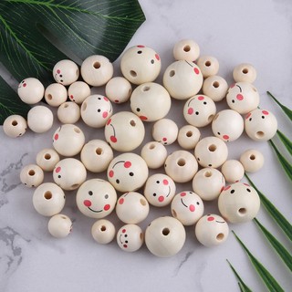Hạt gỗ hình mặt cười (gói 10 viên) làm túi tỏi, trang trí handmade - Tiệm len nhà Sam