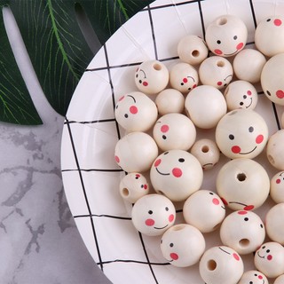 Hạt gỗ hình mặt cười (gói 10 viên) làm túi tỏi, trang trí handmade - Tiệm len nhà Sam