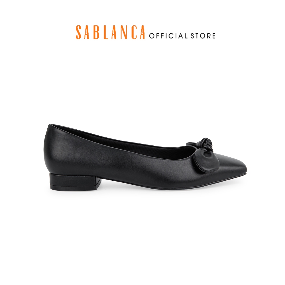 Giày búp bê nữ mũi vuông phối nơ Sablanca BN061N
