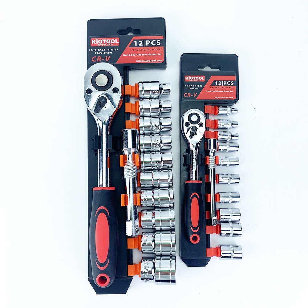 Bộ tuýp 12 chi tiết vặn VĨNH VIỄN không trờn thép Crv cao cấp - bộ khẩu sửa chữa xe máy