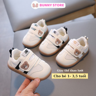 Giày thể thao bé gái bé trai lưới siêu nhẹ hình gấu Bunny Store, giày cho bé phù hợp từ 1 đến 3 tuổi mềm êm BN49
