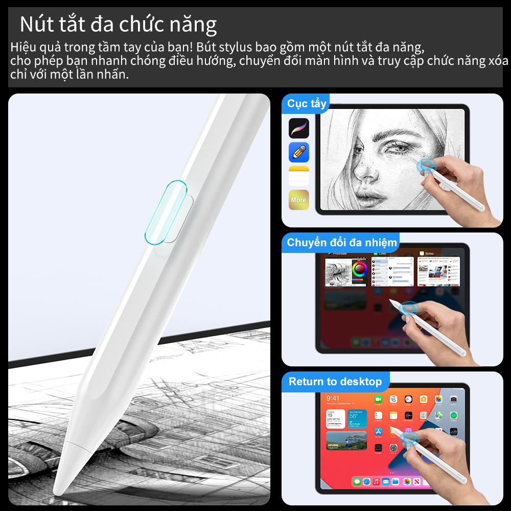 Bút cảm ứng GOOJODOQ GD13 Pro Mới Sạc Không Dây Thức dậy thông minh cho Ipad Air 4 Air 5 Pro 11 12.9 mini6 Gen 10th 9th
