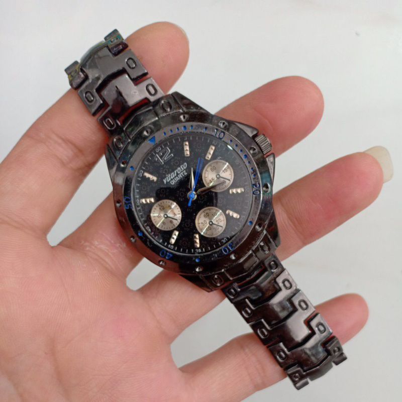 Đồng hồ si nam hiệu VITARROSO ful đen giả 6 kim độ mới cao 91%