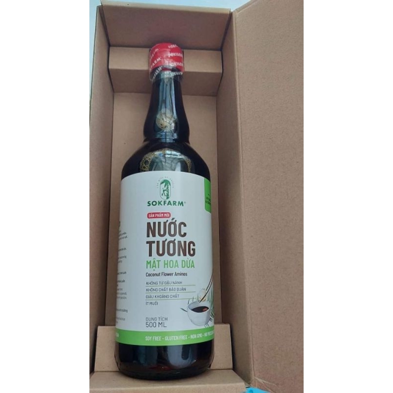 Nước tương mật hoa dừa Sokfarm , không đậu nành, ít muối