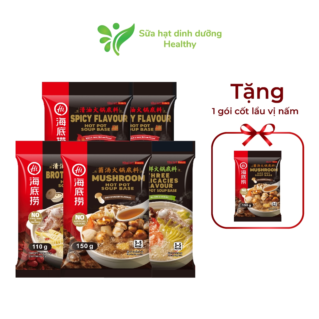 [MUA 5 TẶNG 1- TẶNG VỊ NẤM DATE T12.2023] Nước Cốt Lẩu Haidilao Các Vị Nấm, Tomyum, Cay Tứ Xuyên, Thượng Hạng, Thơm Ngon