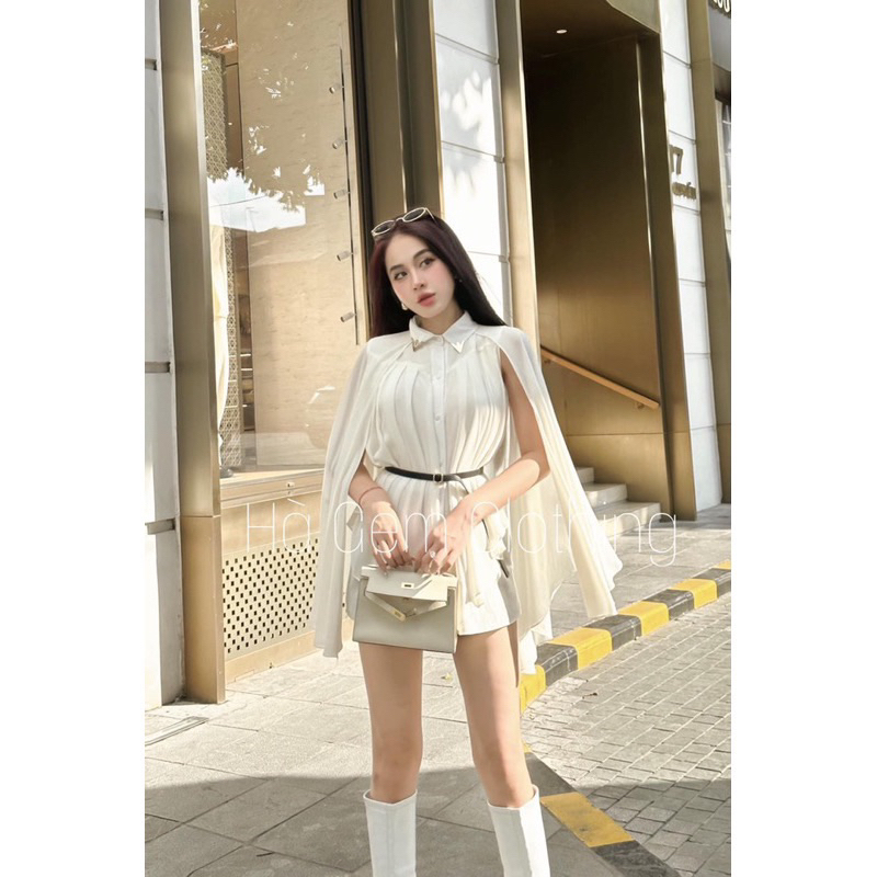 Áo Choàng Vai Chifon Kèm Đai TKCC ASHYLEY