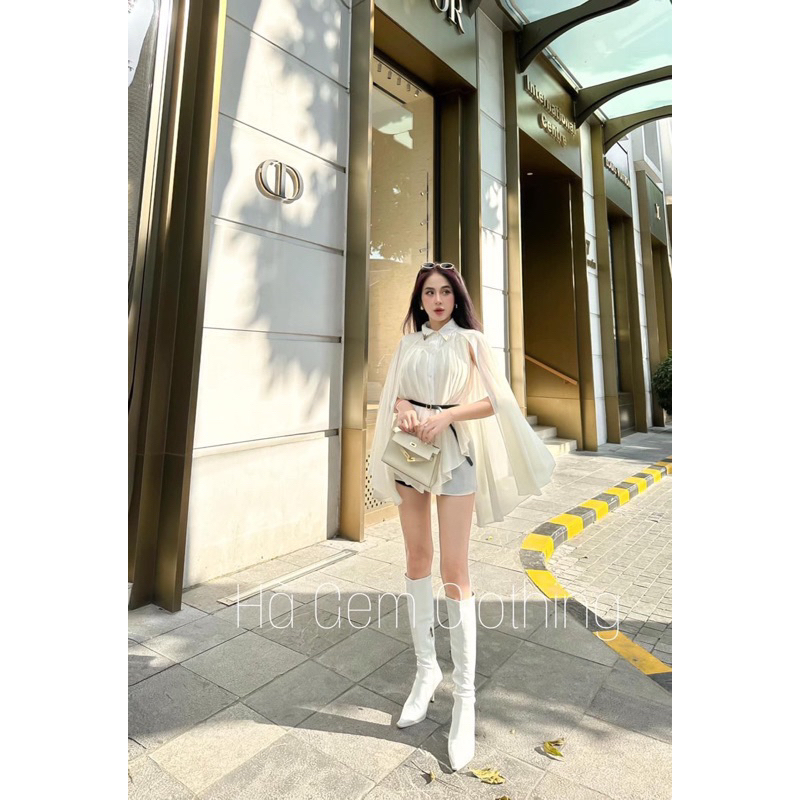 Áo Choàng Vai Chifon Kèm Đai TKCC ASHYLEY