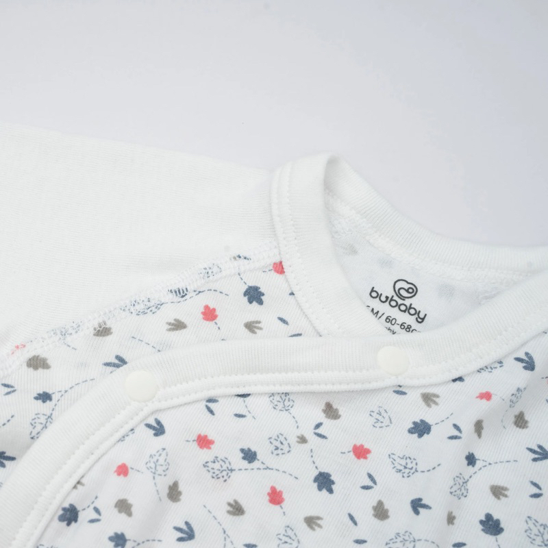 Bubaby Bộ sơ sinh dài tay cài chéo Leafly - Pure Cotton BCT110800