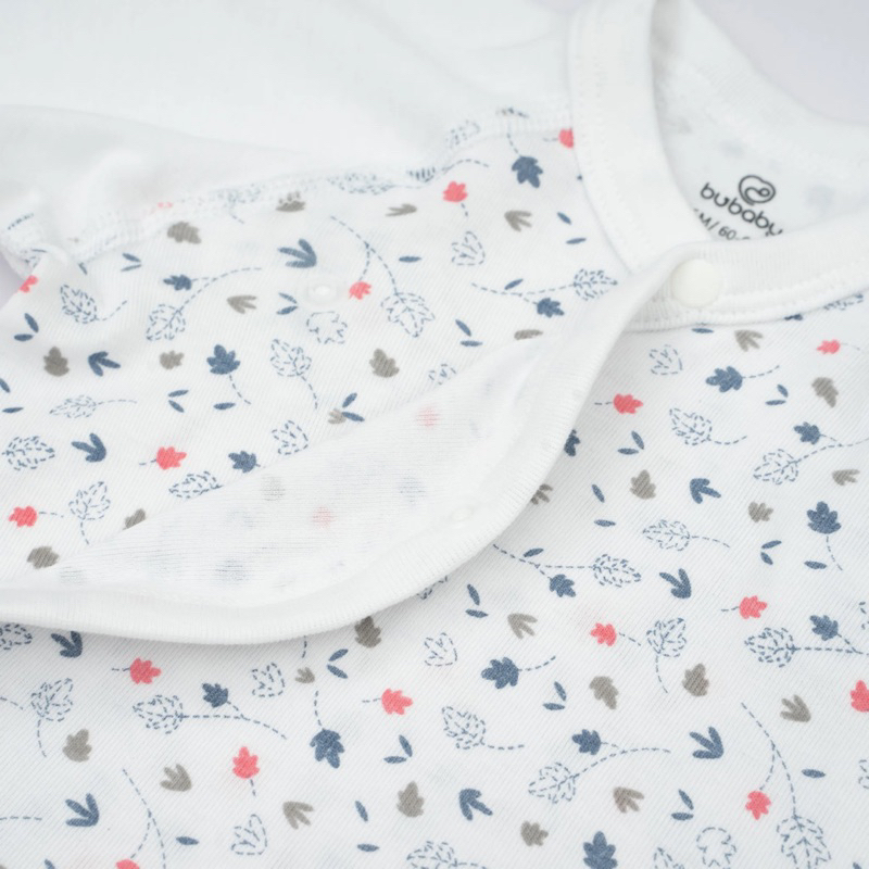 Bubaby Bộ sơ sinh dài tay cài chéo Leafly - Pure Cotton BCT110800
