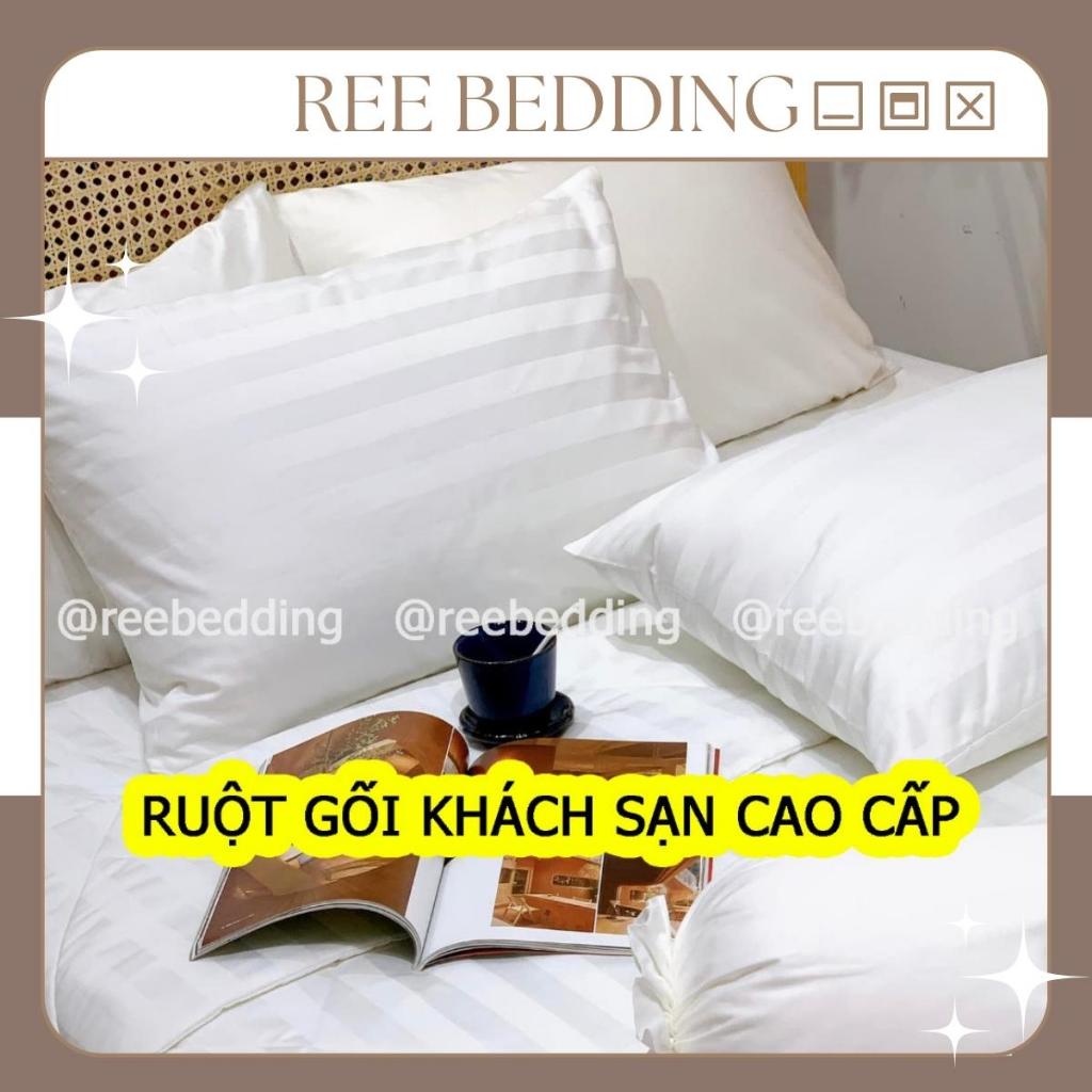 Ruột gối nằm Khách Sạn REE Bedding bông gòn mềm mại êm ái có dây kéo cao cấp