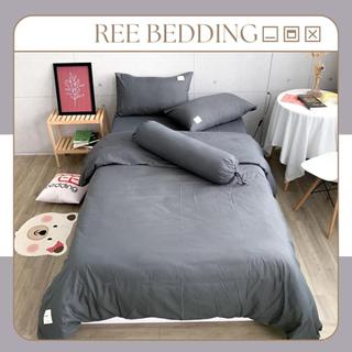 Bộ chăn ga gối 5 món Cotton TC trơn kèm vỏ ôm REE Bedding đủ size giường nệm 1m2, 1m4, 1m6, 1m8, 2m