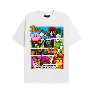 Áo thun wear what you need mario tee black / white cotton 250gsm