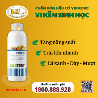 Phân bón hữu cơ sinh học vidazinc - vi kẽm sinh học - 1l