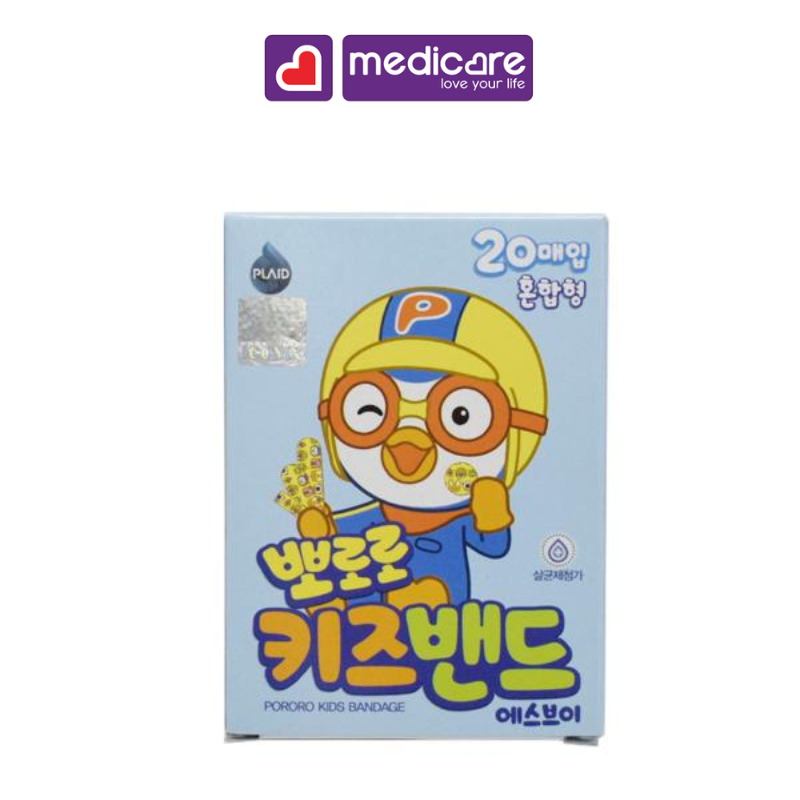Băng cá nhân trẻ em PORORO 20 miếng