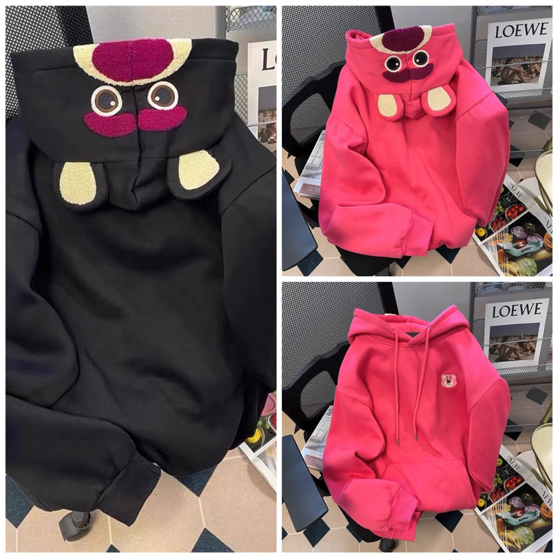 Áo hoodie form rộng tay lỡ mũ hai lớp - Gấu M002