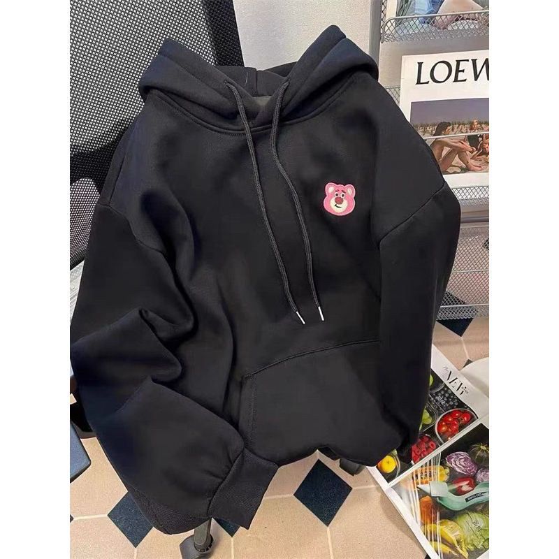 Áo hoodie form rộng tay lỡ mũ hai lớp - Gấu M002