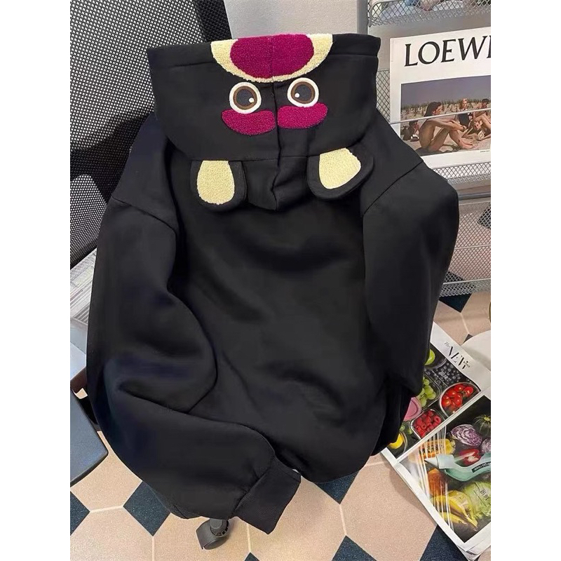 Áo hoodie form rộng tay lỡ mũ hai lớp - Gấu M002
