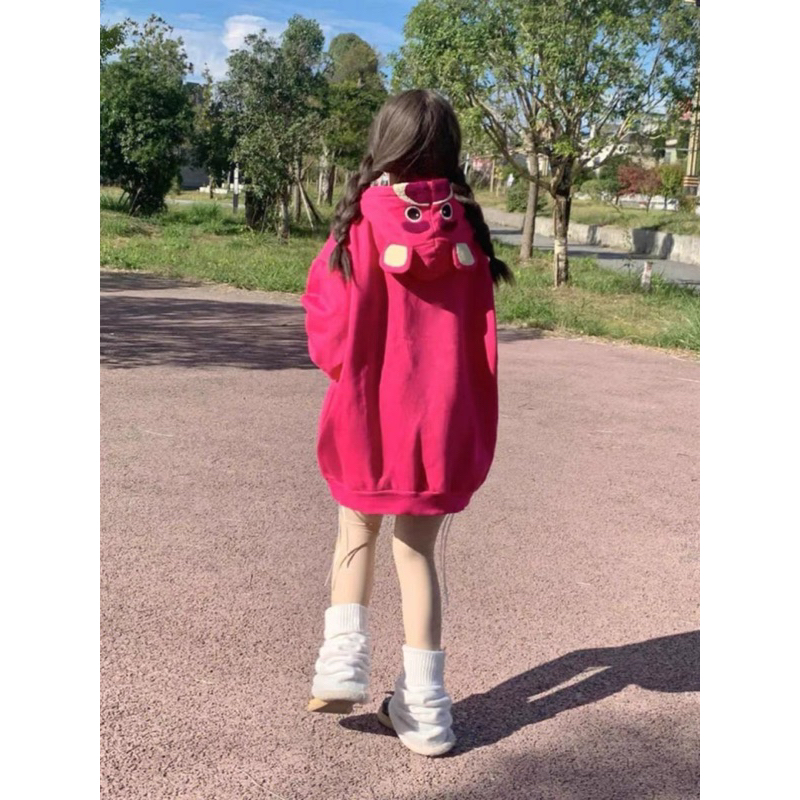 Áo hoodie form rộng tay lỡ mũ hai lớp - Gấu M002