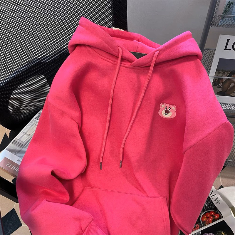 Áo hoodie form rộng tay lỡ mũ hai lớp - Gấu M002