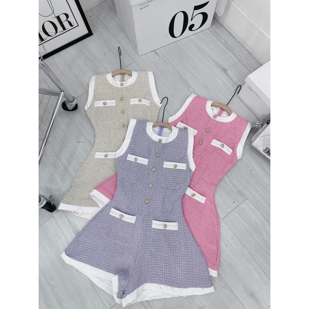 JUMPSUIT DẠ SHORT SÁT NÁCH