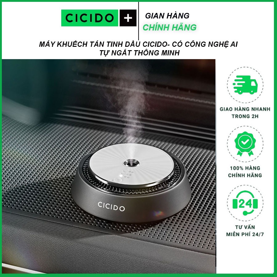 Khuếch tán tinh dầu ô tô CICDO cao cấp, Máy phun tinh dầu trên xe hơi công nghệ AI thông minh và pin siêu bền