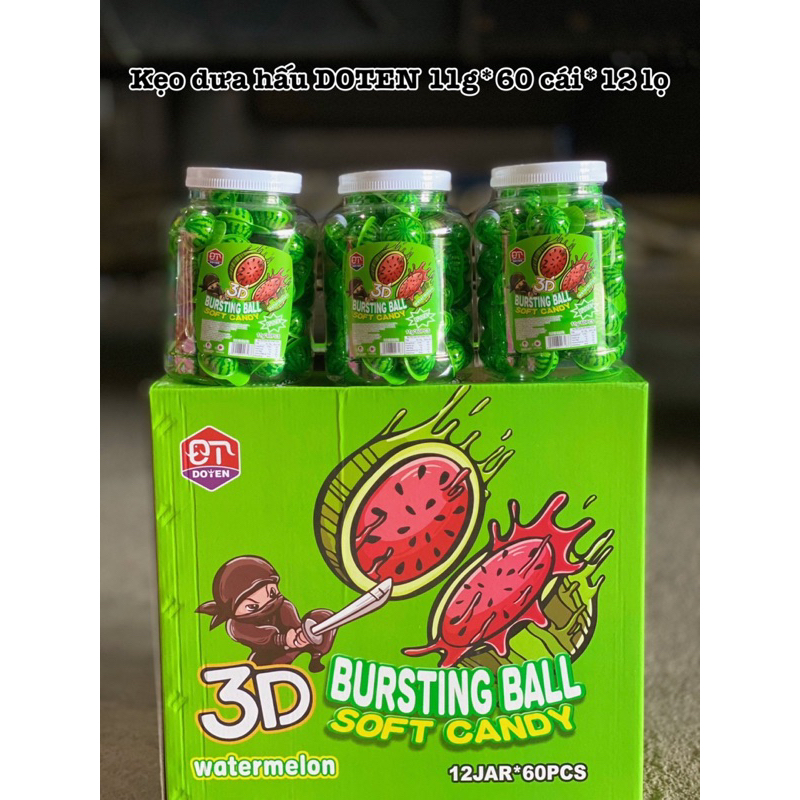 Combo 1 hủ kẹo dẻo mắt  có nhân  60viên mắt , dưa , dâu,vịt,nho,tru