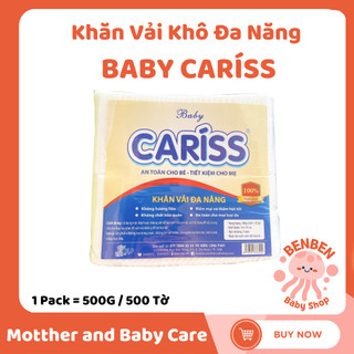 Khăn Vải Khô Đa Năng - Khăn Vải Khô Đa Năng Baby Caríss ( 1 Gói - 0.5 KG ) 500 Tờ