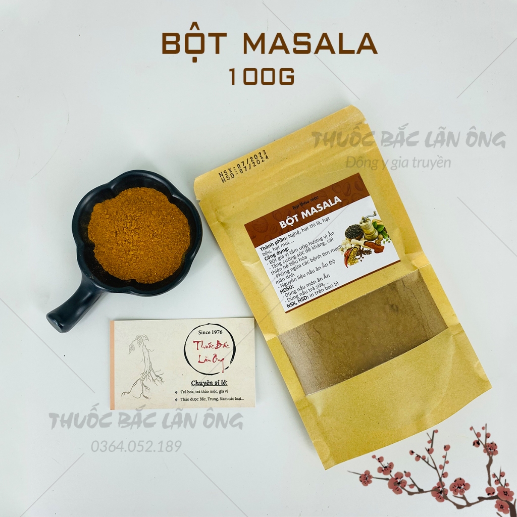 Garam masala 100g, bột gia vị Ấn Độ nguyên chất, bột trà sữa - Lãn Ông