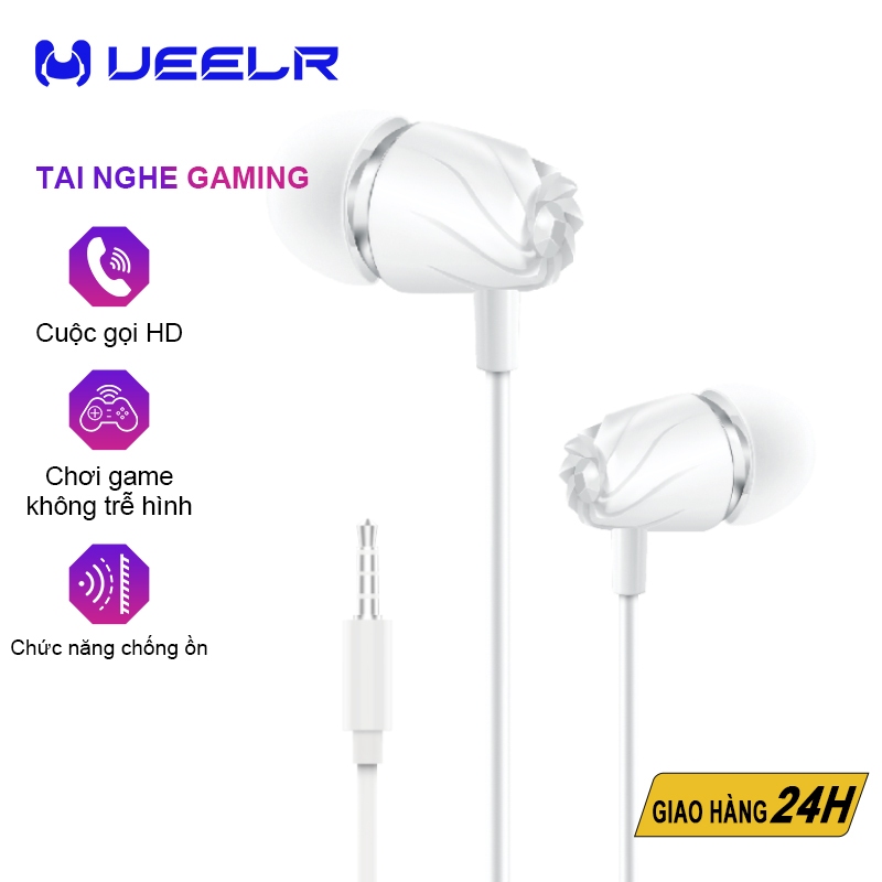Tai Nghe Gaming UEELR Bass Mạnh Có Dây Nhét Tai Chơi Game Chống Ồn Có Mic In Ear Cho I-O-S Android