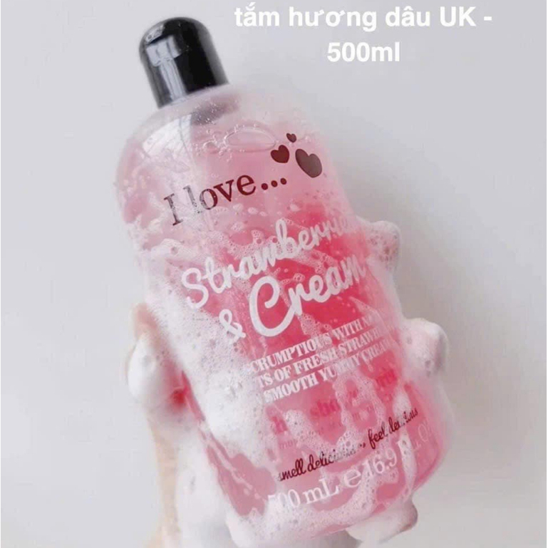 Sữa tắm I LOVE Hương thơm trái cây tự nhiên Hàng UK 500ml