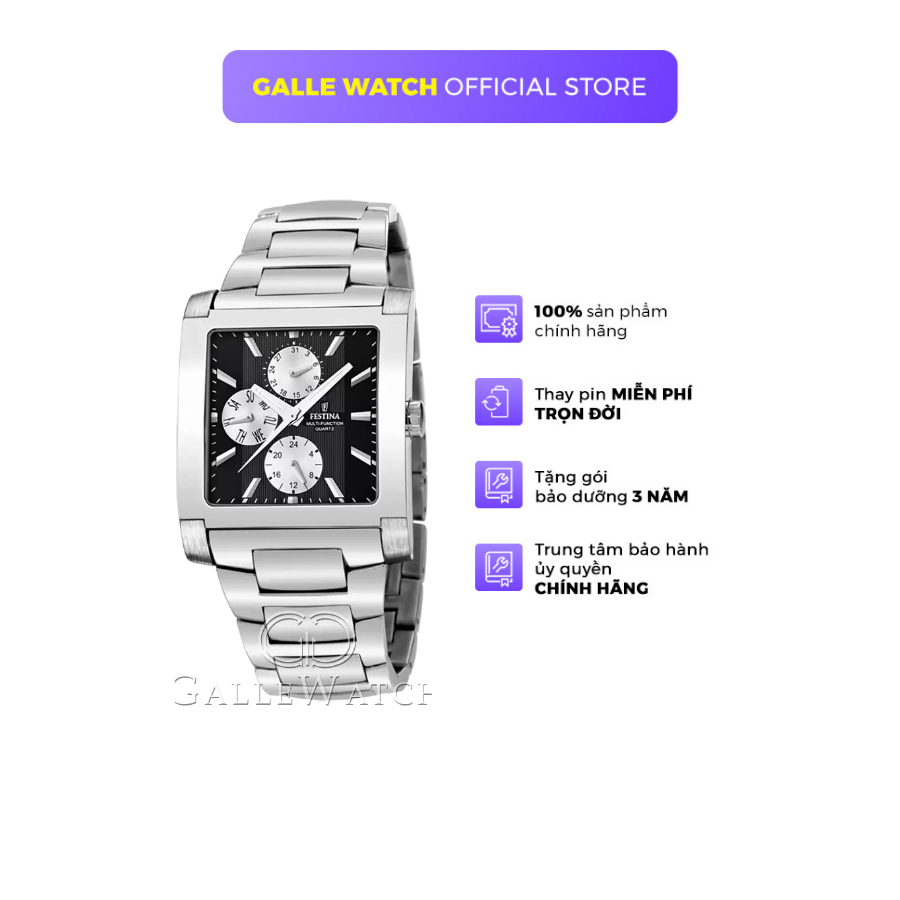 Đồng hồ nam Festina Sport Watch F16234/H mặt kính Mineral, chống nước 5 ATM, dây thép đeo tay cao cấ