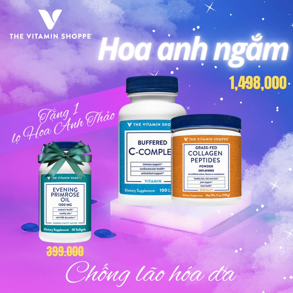 Hộp quà tặng 20/10 Collagen thủy phân và Vitamin C tặng kèm Hoa Anh Thảo