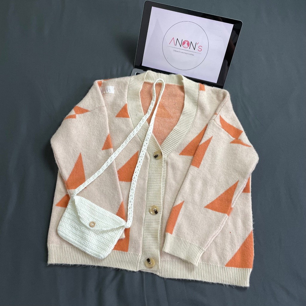 Cardigan Len Hàn Khoác Mùa Đông