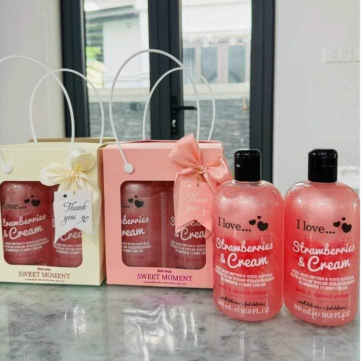 Sữa tắm I LOVE Hương thơm trái cây tự nhiên Hàng UK 500ml