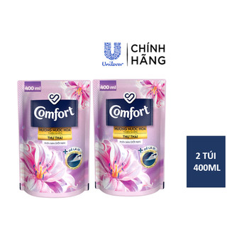 [HC Gift] Combo 2 túi Nước xả làm mềm vải & giảm nhăn Comfort Đậm Đặc Hương Hoa Thiên Nhiên Thư Thái 400ml/túi