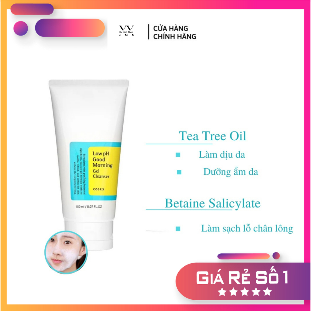 Sữa Rửa Mặt Cosrx Low PH Good Morning Gel Cleanser Dạng Gel Chiết Từ Dầu Cây Trà