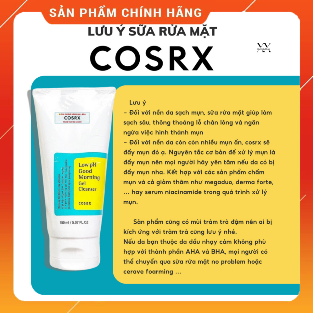 Sữa Rửa Mặt Cosrx Low PH Good Morning Gel Cleanser Dạng Gel Chiết Từ Dầu Cây Trà