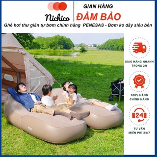 Ghế sofa giường, Ghế hơi dã ngoại dạng bơm tự động không cần cắm điện  chịu tải siêu tốt, chất nhung
