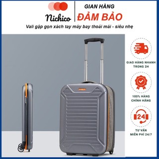 vali gập gọn siêu mỏng 7cm, Vali kéo du lịch bền đẹp tặng kèm khóa chống trộm cao cấp