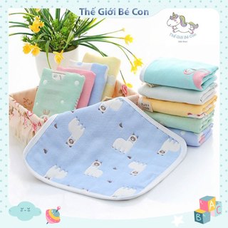 Khăn sữa xô cho bé sơ sinh - khăn mặt cho bé cotton sợi tre 6 lớp mềm mại thấm hút tốt
