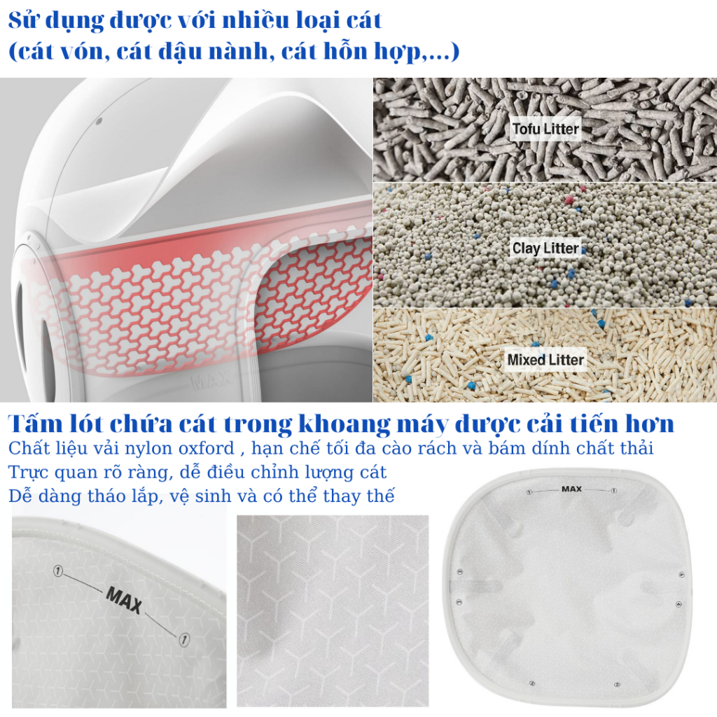 Thiết bị dọn phân mèo tự động, Nhà vệ sinh cho mèo PETKIT PURA MAX 2024 - Max Clean