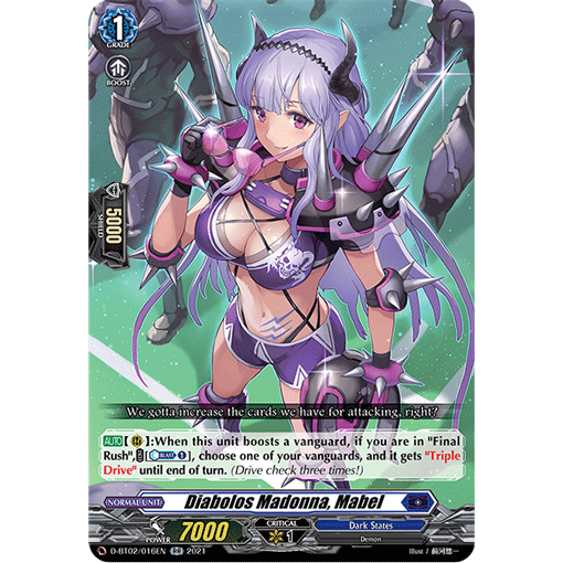 [ Cardfight Vanguard] 01 thẻ trò chơi Diabolos Madonna, Mabel