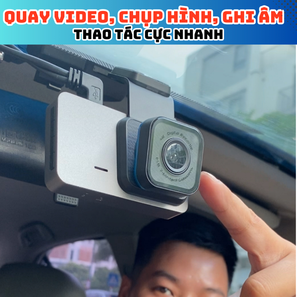 Camera hành trình ô tô K10pro, có kết nối điện thoại qua app, ghi hình trước sau, có chế độ lùi xe an toàn