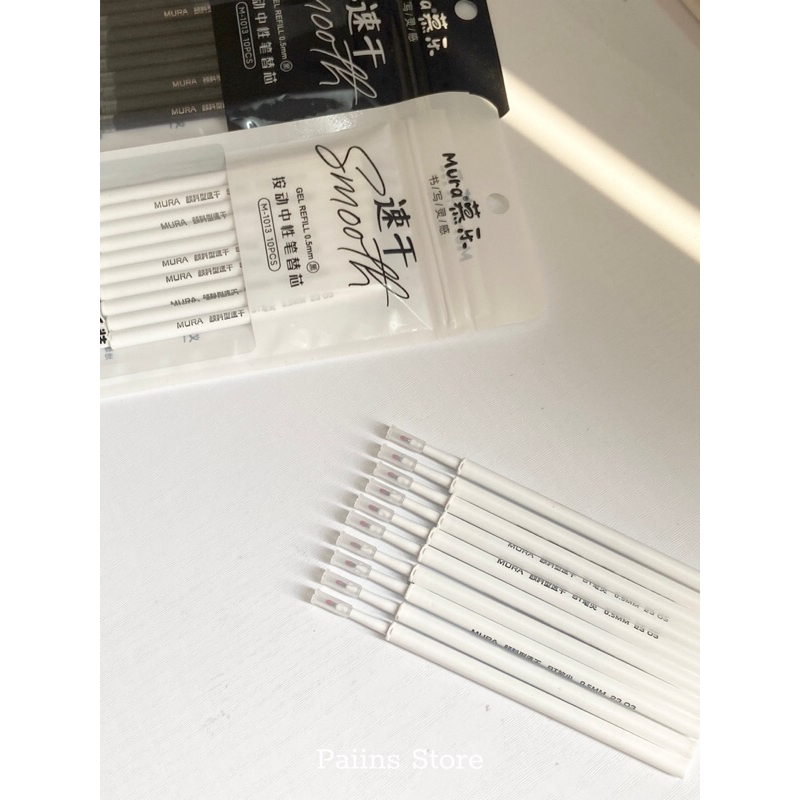 Ngòi bút Mura 0.5mm chính hãng, ruột bút gel thay thế mực đen