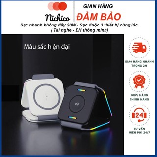 Sạc nhanh 3 in 1 dạng cuộn độc đáo  cùng lúc 3 thiết bị thông minh ( điện thoại – tai nghe – Đồng hồ)
