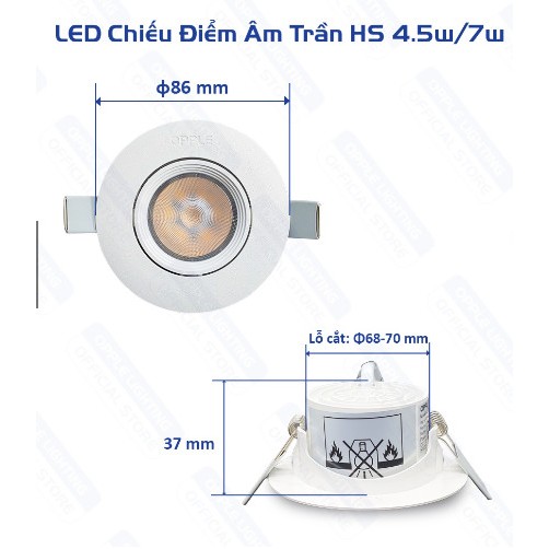 Đèn Âm Trần Chiếu Điểm RA-HS 4.5W, 7W OPPLE LED - TIẾT KIỆM NĂNG LƯỢNG