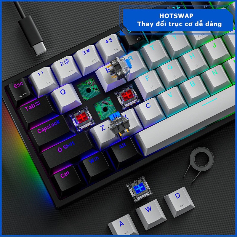 LEAVEN K710 PRO Bàn Phím Cơ 71 phím có hotswap