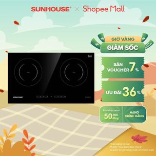 Bếp đôi điện từ SUNHOUSE SHB9005-EC | Công suất lớn 3600W | Bảo hành chính hãng 36 tháng |  Kính cường lực cao cấp
