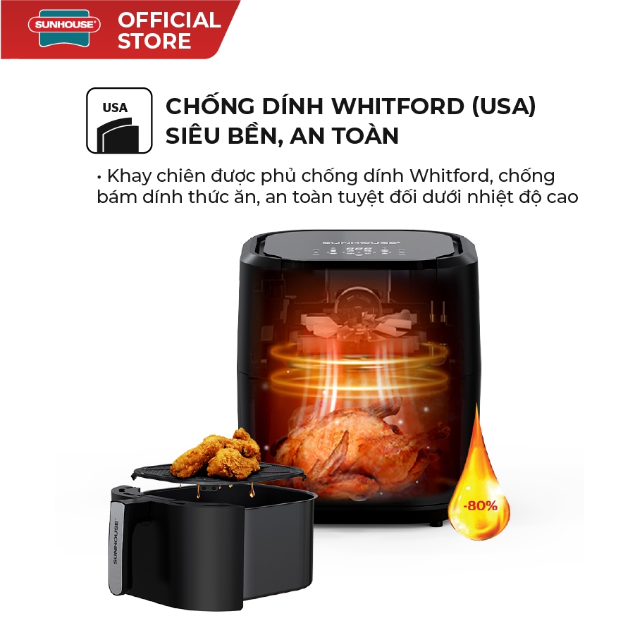 NỒI CHIÊN KHÔNG DẦU 9L SUNHOUSE SHD4089