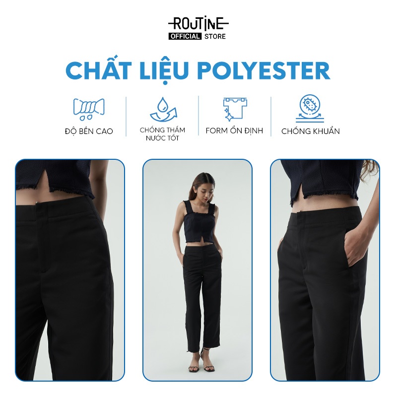 Quần Kaki Nữ Lửng Túi Ẩn Form Straight Crop - Routine 10F22PCAW003